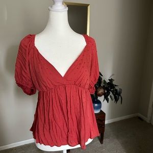 Swiss Linen Ruffle Blouse